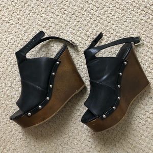 Wedge mule heels